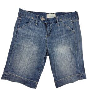 Maurices Bermuda Shorts Women's 31 Blue Denim Taylor Mid-rise Stretch Pockets